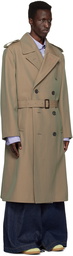 Maison Margiela Gray Double-Breasted Trench Coat