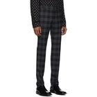 Balenciaga Black and Grey Checked Tailored Trousers