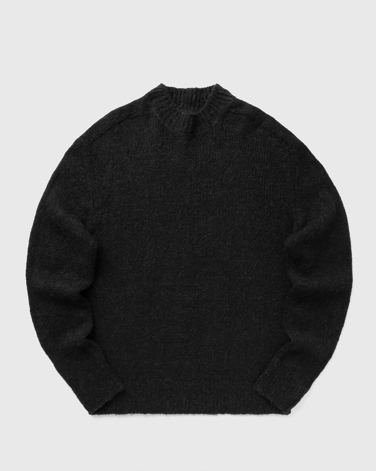 Norse Projects Rasmus Mock Neck Relaxed Brushed Sweater Black Mens