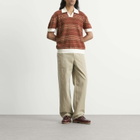 Drôle de Monsieur Men's Knitted Mesh Polo Shirt in Dark Red