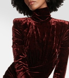 Alexandre Vauthier Draped velvet maxi dress
