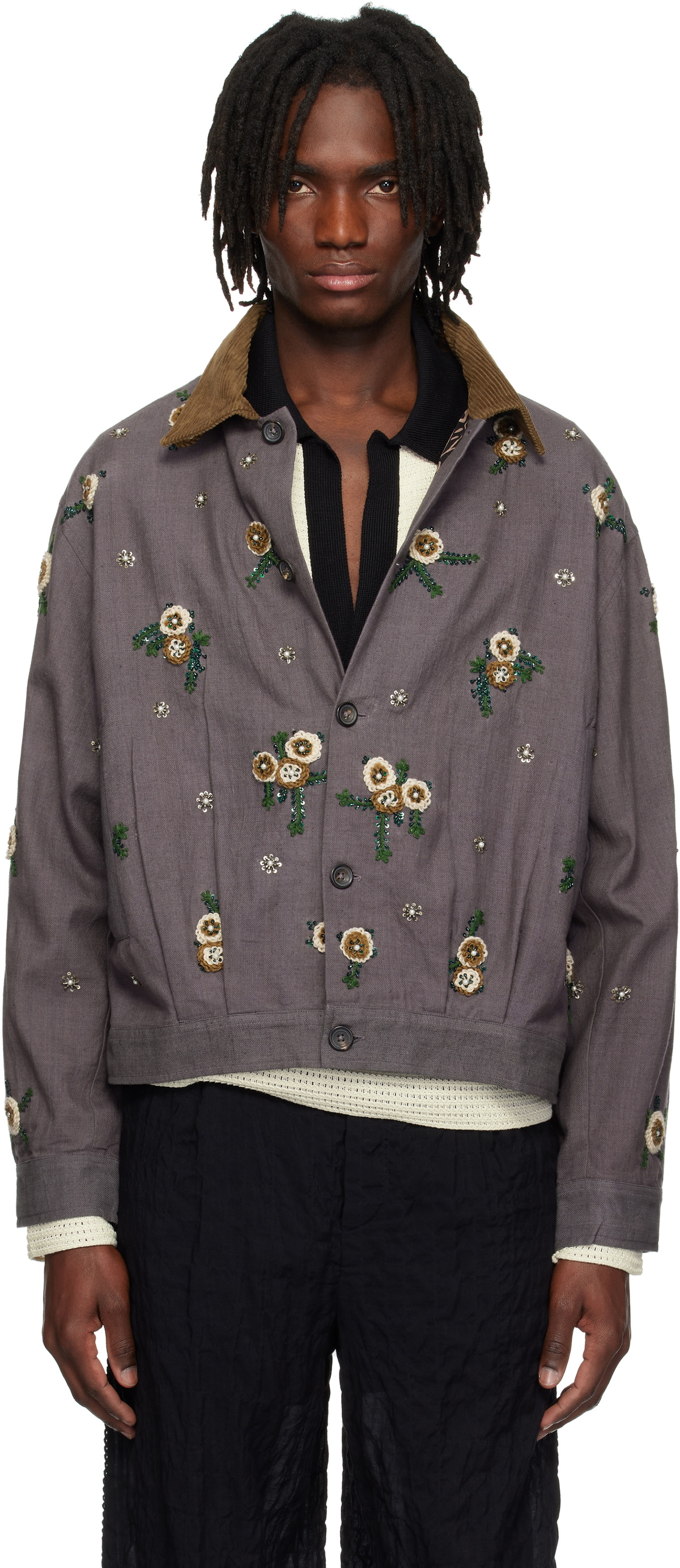 Kartik Research Purple Pleated Jacket Kartik Research