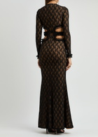 Self-portrait X Christopher Kane Cut-out Lace Maxi Dress Black