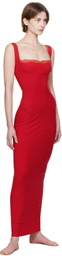 SKIMS Red Soft Lounge Lace Tank Maxi Dress
