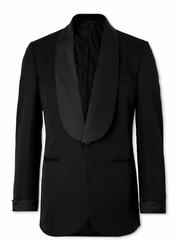 Photo: Brioni - Shawl-Collar Silk Satin-Trimmed Virgin Wool Tuxedo Jacket - Black