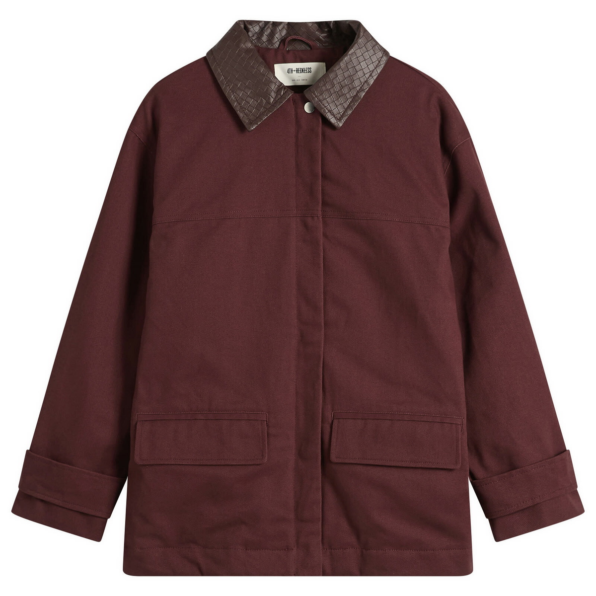 4th & Reckless Women's Sutton Shacket in Burgundy