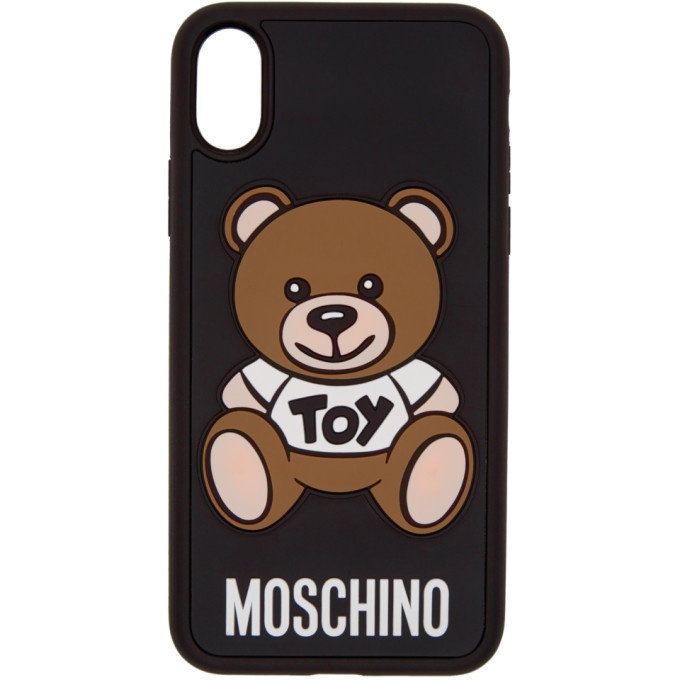 Photo: Moschino Black Toy Bear iPhone X Case