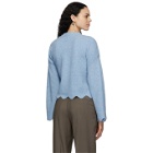 3.1 Phillip Lim Blue Wool and Alpaca Scalloped Sweater