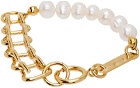 IN GOLD WE TRUST PARIS Gold Pearl Vintage Bold Bracelet