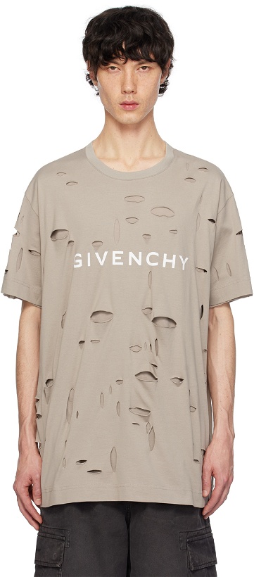 Photo: Givenchy Taupe Destroyed T-Shirt