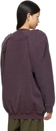 Y/Project Purple Ruched Shoulder Sweatshirt