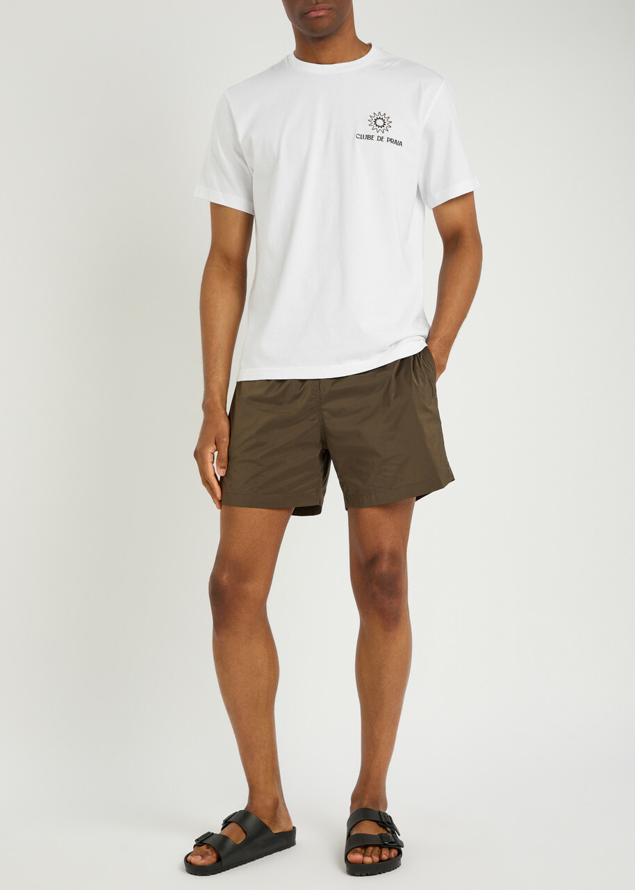 Frescobol carioca Dinis Embroidered Cotton T-shirt White