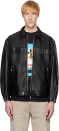 WACKO MARIA Black WOLF'S HEAD Edition Single Riders Leather Jacket
