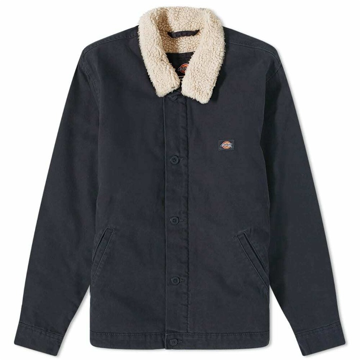 Photo: Dickies Men's Sherpa Lined Deck Jacket in Stonewashed Black