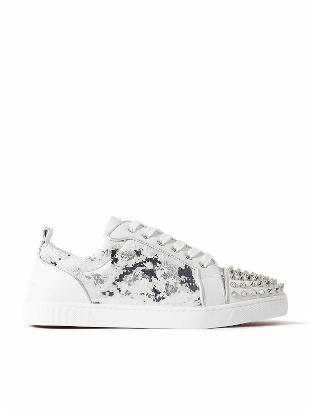 Photo: Christian Louboutin - Louis Junior Spikes Orlato Suede and Leather Sneakers - White
