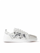 Christian Louboutin - Louis Junior Spikes Orlato Suede and Leather Sneakers - White