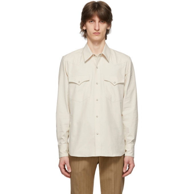 Photo: Dries Van Noten Off-White Cotton Western Shirt