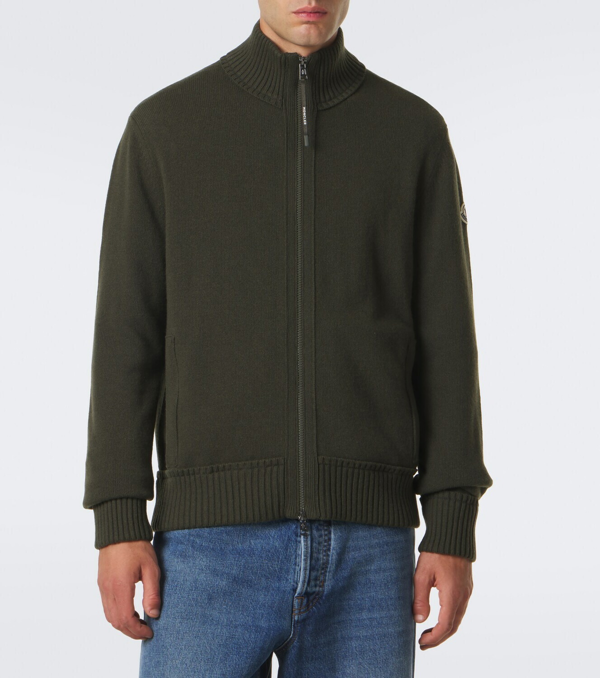 Moncler Wool and cashmere zip-up cardigan