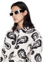 LINDA FARROW White & Black Magda Butrym Edition Sunglasses