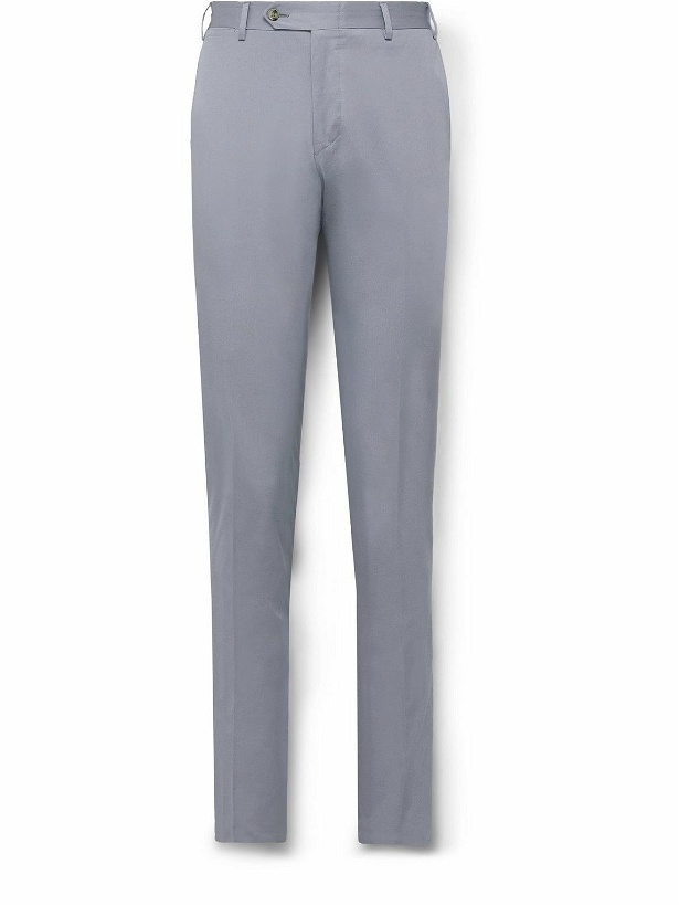 Photo: Canali - Straight-Leg Cotton-Blend Suit Trousers - Blue