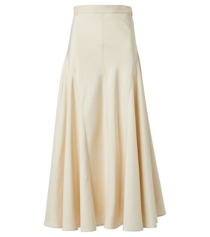 Photo: Loro Piana Giustina high-rise silk midi skirt