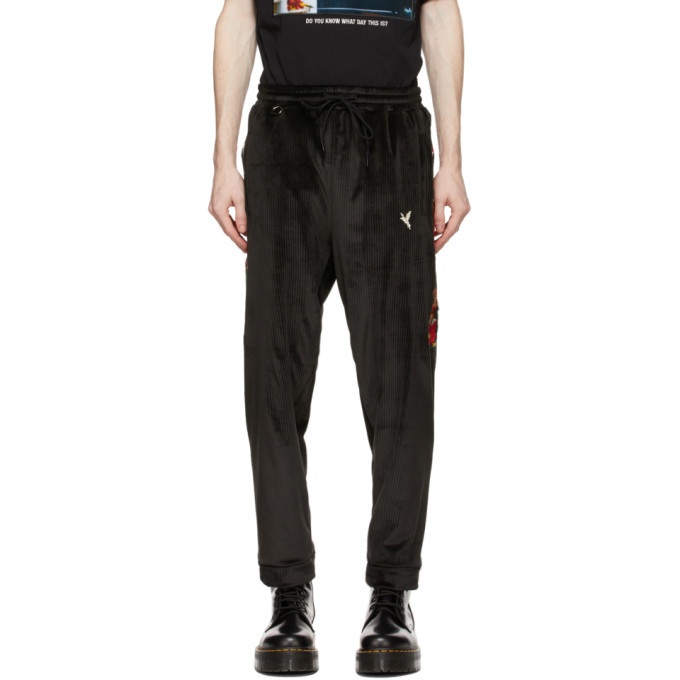 Photo: Doublet Black Chaos Embroidery Comfy Sweatpants