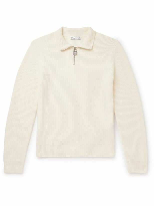 Photo: JW Anderson - Ribbed Wool Half-Zip Sweater - Neutrals