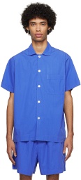 Tekla Blue Short Sleeve Pyjama Shirt