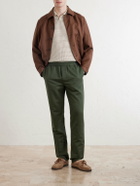 Sunspel - Tapered Cotton and Linen-Blend Trousers - Green