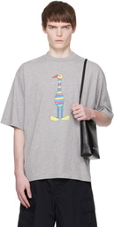 Marni Gray Cotton 'Marni Animal Alphabet I Print' T-shirt