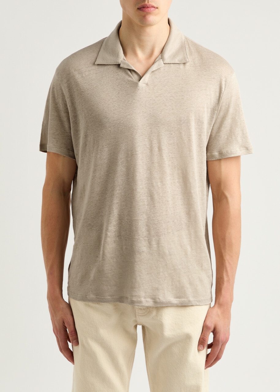 Paige Shelton Linen Polo Shirt Cream