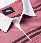 Stüssy - Striped Cotton-Jersey Polo Shirt - Pink