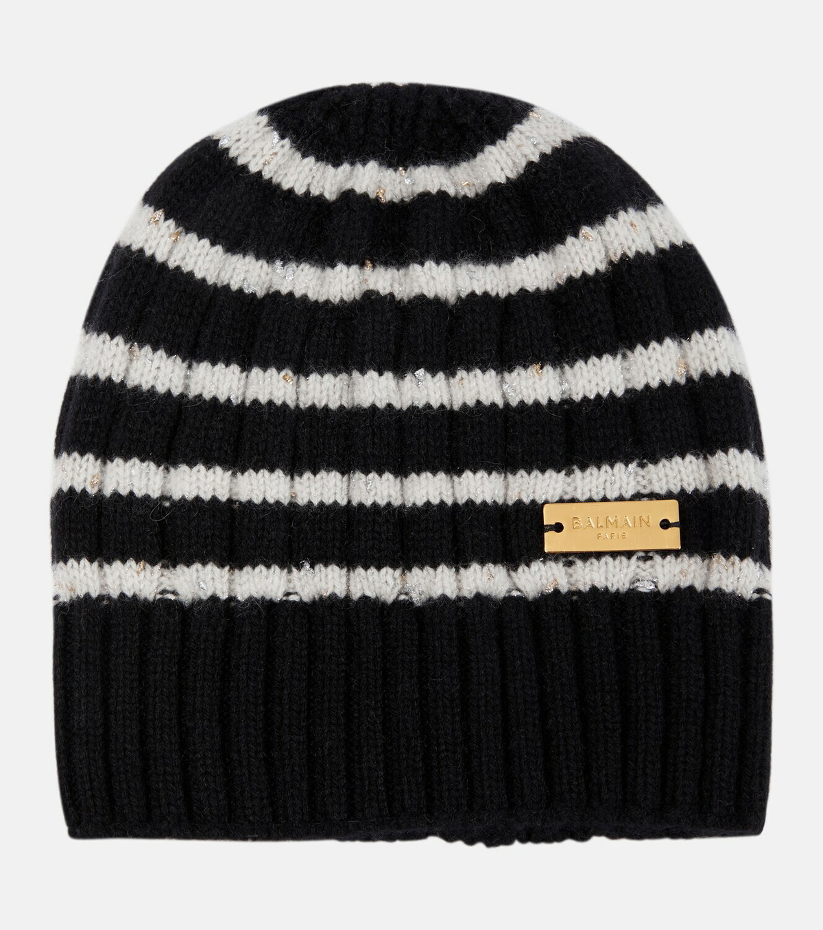 Monogram Jacquard Wool Beanie in Black - Balmain