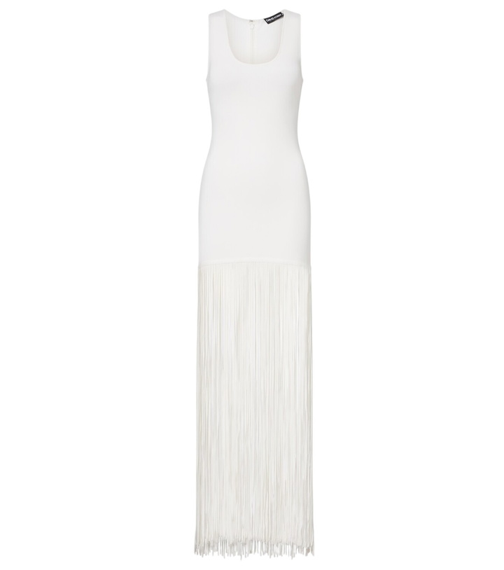 Photo: David Koma Fringed ribbed-knit maxi dress
