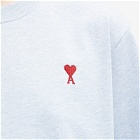 AMI Paris Men's A Heart T-Shirt in Heather Cashmere Blue