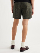 BEAMS PLUS - Pleated Printed Twill Shorts - Green