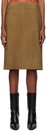 Ferragamo Brown A-Line Midi Skirt