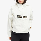 Napapijri Women's Zip Rainforest Windbreaker Jacket in White Whisper