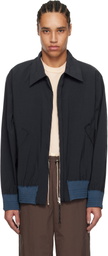 Camiel Fortgens Navy Simple Bomber Jacket