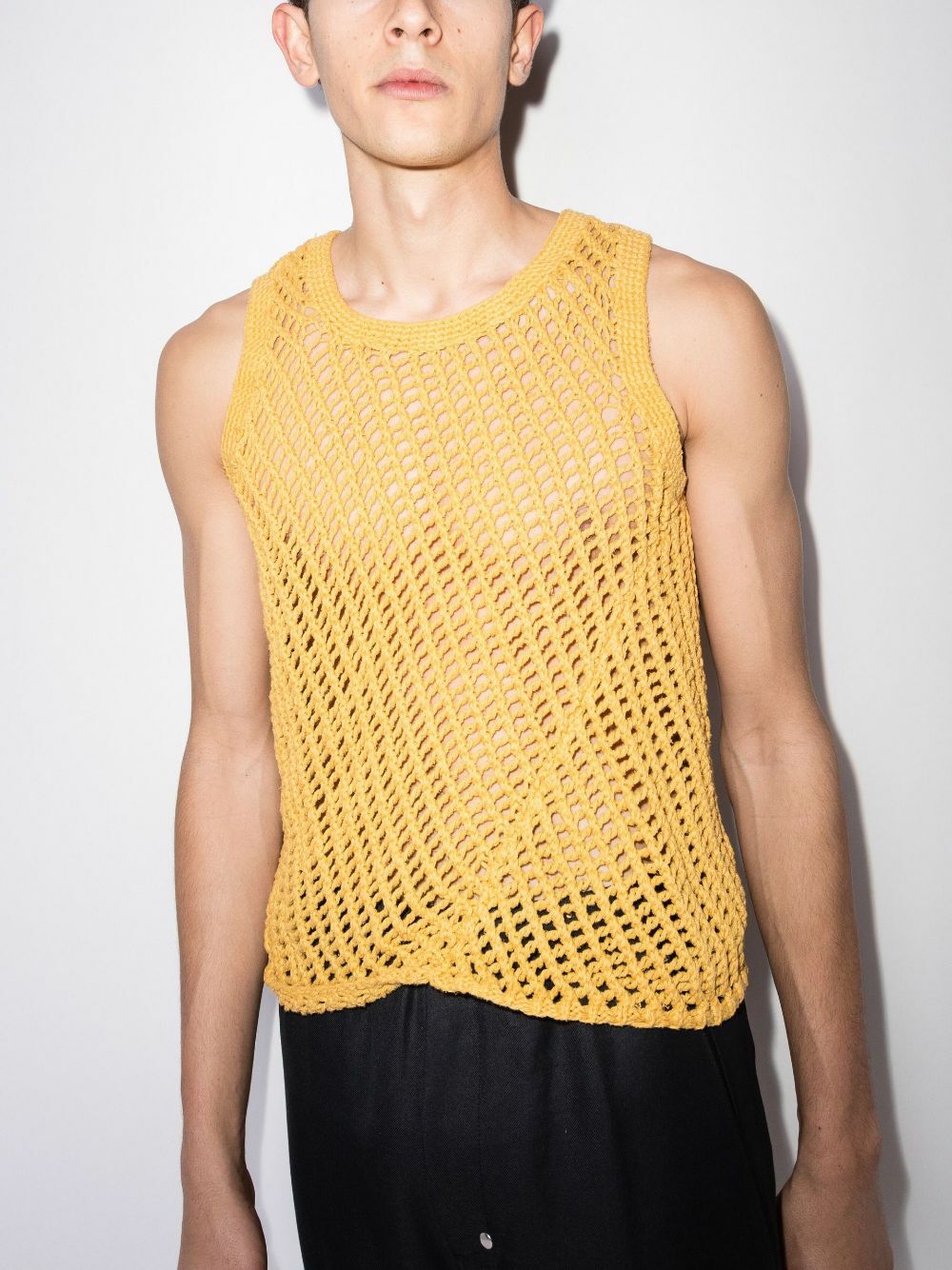 Nicholas Daley Blue Hand Knitted Tank Top Nicholas Daley