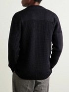 S.N.S. Herning - Robust Ribbed Virgin Wool Cardigan - Blue
