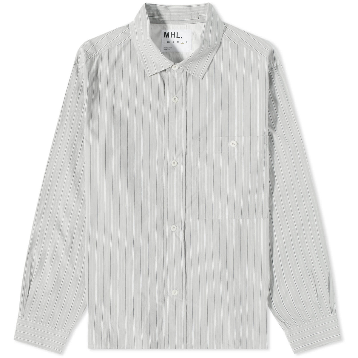 MHL by Margaret Howell Men's Overall Shirt in Grey/Black Stripe MHL by ...