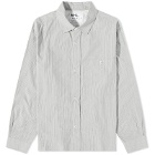 MHL by Margaret Howell Men's Overall Shirt in Grey/Black Stripe