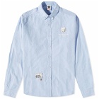 Men's AAPE Now Oxford Cotton Shirt in Sky Blue