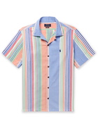 POLO RALPH LAUREN - Convertible-Collar Logo-Embroidered Striped Cotton-Poplin Shirt - Multi