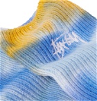Stüssy - Logo-Embroidered Tye-Dyed Stretch Cotton-Blend Socks - Orange