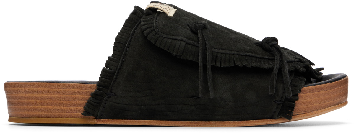 Visvim - Christo Shaman-Folk Fringed Suede Sandals - Black Visvim