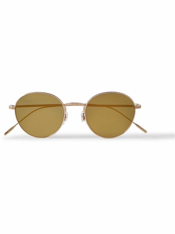 Photo: Oliver Peoples - Altair Round-Frame Gold-Tone Polarised Sunglasses