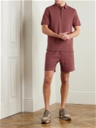 Mr P. - Straight-Leg Organic Cotton-Piqué Drawstring Shorts - Red