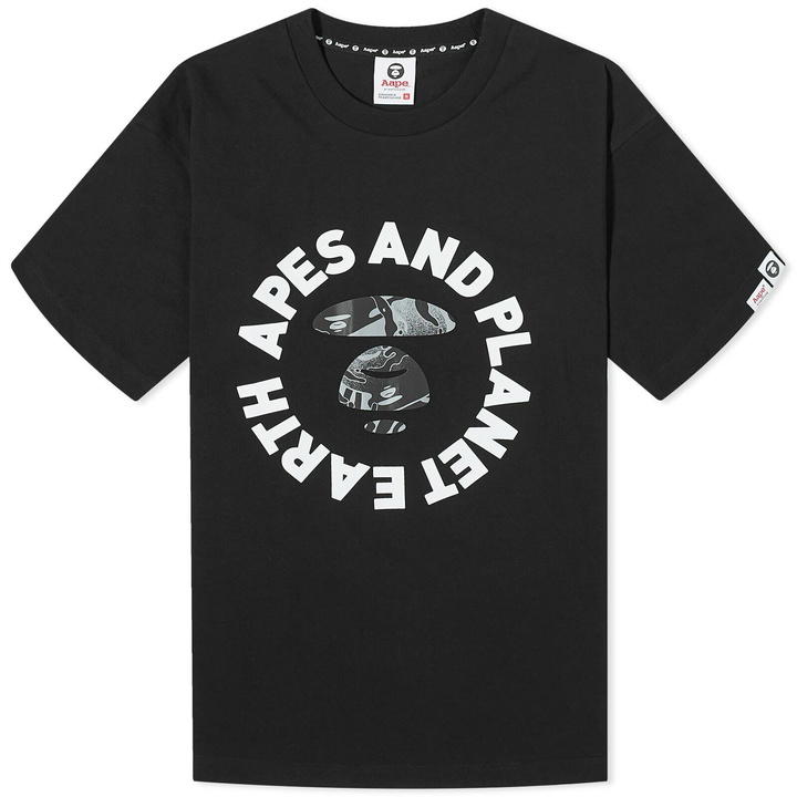 Photo: Men's AAPE 3M Camo Planet Earth T-Shirt in Black